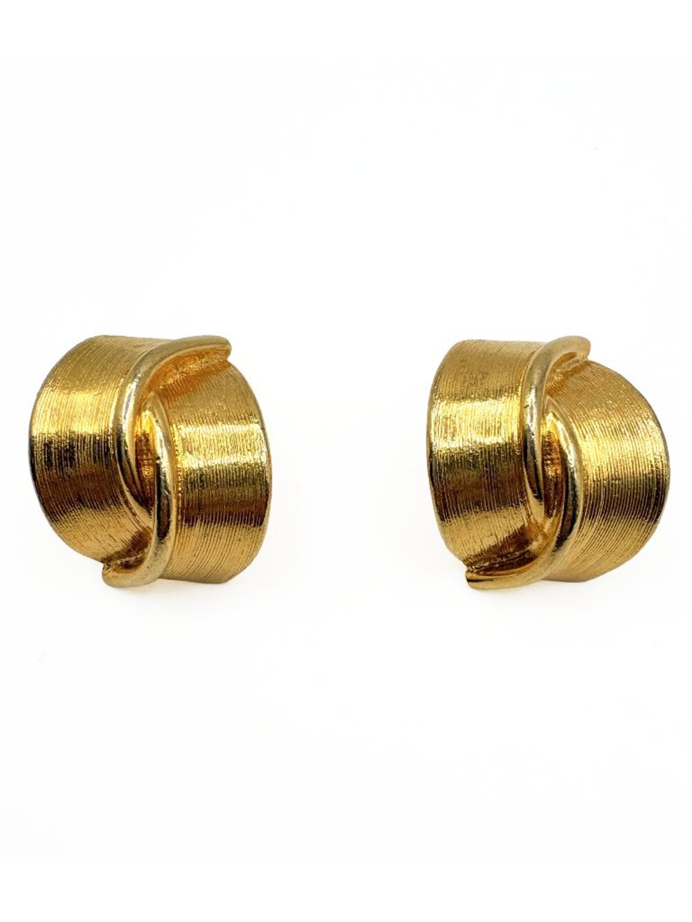 Vintage 1980s Anne Klein Gold Tone Knot Earrings